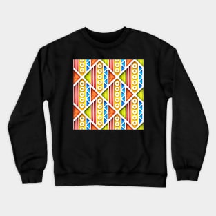 3d Geometric Pattern, Square Motifs Crewneck Sweatshirt